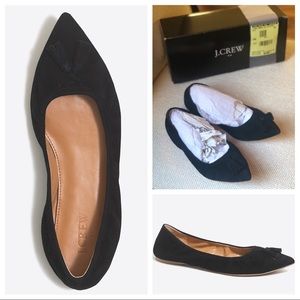 J.Crew Black Suede Tassel Flats, EUC, Sz 8, w/ Box